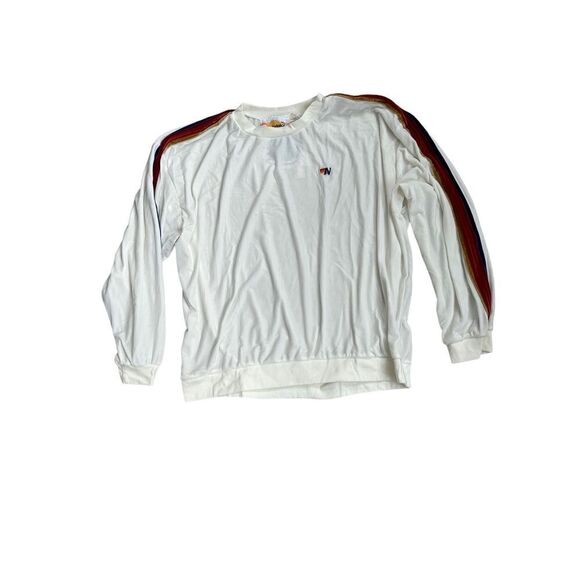 Aviator Nation Sweatshirt Classic Velvet Crew Neck Relaxed White Unisex Size XL - Picture 3 of 10